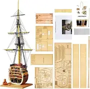 GAWEGM Wooden Ship Model - Scale 1/200 HMS Victory Boat Model Section Kits with Brass Upgrade Accessories