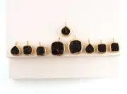 Natural Garnet Gemstone Brass DIY Single Bail Making Connector Lot of 9 Pcs