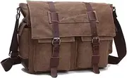 [WTiger] Laptop Messenger Bag, 15.6 inch Canvas laptop bag Shoulder Bag Briefcase Cross body Bag Work School for Men Women