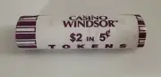 Casino Windsor $2 Roll Of Slot Gaming Tokens Windsor Ontario - 5 Cent Tokens