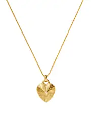 Missoma Heart Ridge 18kt Gold-plated Locket Necklace ONE SIZE