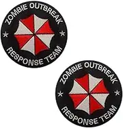 2 Pcs Tactical Patch Compatible with Umbrella Company Zombie Outbreak Response Team Resident Biological Hazard Tactical Funny Embroidered Emblem Patch with Hook and Loop Fastener Backing