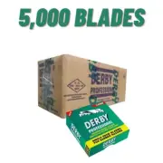 5,000 Blades Derby Professional Single Edge Razor Blades (50 Packs of 100 )