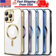 For iPhone MagSafe 16 15 14 13 12 11 Pro Max Case Clear Magnet Shockproof Cover