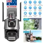 Dual Lens Security Camera Wireless 4K HD WiFi IP PTZ Home Outdoor CCTV IR Cam AU
