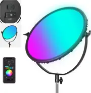 NEEWER GR18C 18" RGB LED Round Panel Video Light V-mount 2500K-8500K APP Control