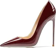 [Qunvngutui] Women's Pointed Toe Shallow Stiletto Heels 4.7 Inch Pumps Wedding Party Banquet Shoes