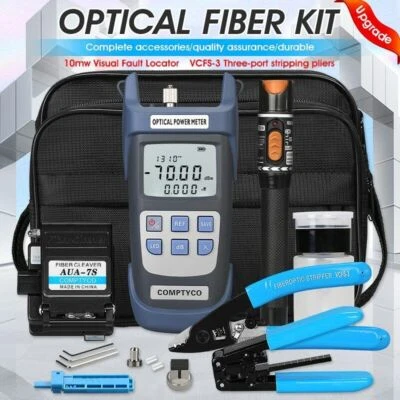 19pcs/set FTTH Fiber Tool Kit Fiber Cleaver Optic Power Meter Fiber Optic Kit