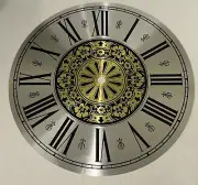 Roman Numeral Circle Clock Dial Face Floral Silver Gold Metal w/ 9.5" Diameter