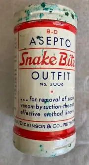 Vintage Asepto Snake Bite Kit #2006 with custom leather case