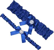[Holibanna] 1 Set Elegant Blue Lace Garter for Brides Leg Decoration with Bow Elastic Lace Garters for Weddings Unique Bridal Accessories for Women