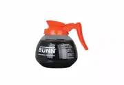 Bunn 12-Cup Commercial Coffee Decanter, Glass Carafe, Orange Handle, 42401.0101
