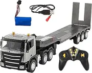 Remote Control Semi Truck Toy – 2.4GHz RC Car with Trailer, 9 Channel Construction Vehicle, Realistic Sound and Light Effects, Fun and Interactive Toy for Boys and Girls, 1/24 Scale Model