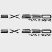Yamaha Jet Boat Raised Decal Emblems | SX230 Twin Engine Black (Pair)