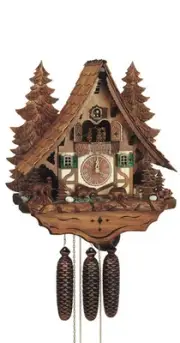 Cuckoo Clock Chalet with moving bear and mill-wheel SC 8TMT 2653/9 NEW