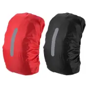 2Pcs 30-40L Waterproof Backpack Rain Cover with Vertical Strap S Black/Red