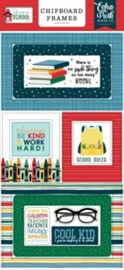 Echo Park - First day Of School 6"x13" Chipboard Frames Scrapbook Album