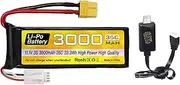 Fytoo 3S Lipo Battery 11.1V 3000mAh 35C with XT60 Plug and USB Charging Cable Suitable for RC Car, Truck, Remote Control Boat, RC Brushless Quadcopter, FPV Drone Battery