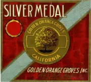 Covina Silver Medal Orange Citrus Crate Label Print