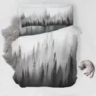 Grey Mist Wood 3D Printing Duvet Quilt Doona Covers Pillow Case Bedding Sets