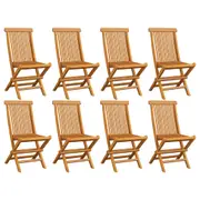 Folding Garden Chairs 8 pcs Solid Teak Wood vidaXL