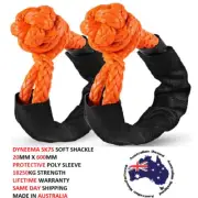 2X Orange Synthetic Soft Shackle 60cm UHMWPE Rope Shackle 18T 4WD Recovery Gear