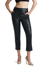 Commando Tapered Faux Leather Crop Pants in Black at Nordstrom, Size Small