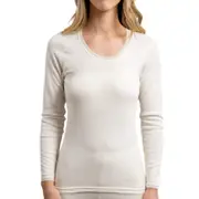 Ladies Merino Blend Long Sleeve Thermal Top – Natural