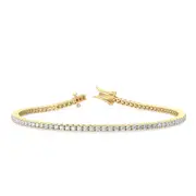 3.0 ct. tw. Classic Four-Prong Natural Diamond Tennis Anklet in 18K Yellow Gold