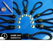 Bungee Loops -95 mm - 50 Pack - Bunji Tonneau Ute Marine Repair Loop with TOOL