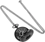 [OATIPHO] Roman Scale Pocket Watch Double Pocket Watch Dice Decorative Pocket Watch Pocket Watch Chain Demagnetizer Winder Magnet Watch Vintage Watch Gold Watch Silver Watch Metal Black