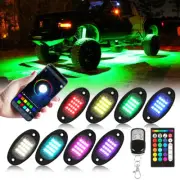 8 Pods RGB LED Rock Lights Underglow Neon Lamp Kit for JEEP Wrangler JK TJ CJ LJ