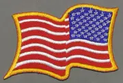 American Flag Waving reverse patch