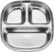Stainless Steel Kids Plates,3/4 Pack Divided Plate, Stainless Steel Diet Control Food Trays, 3/4 Sections Compact Serving Platter for Kids (A-3)