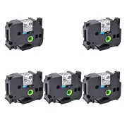5PK Compatible with Brother P-Touch TZ-155 White on Clear 0.92" Label Tape 24mm