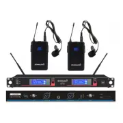 2CH Wireless UHF Microphone System Headset Lavalier Lapel Microphone Church Mics