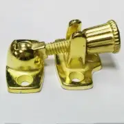 1x Sash Window Fastener Lock, Brass Plated, Twist Arm & Locking Screw Knob / Nut