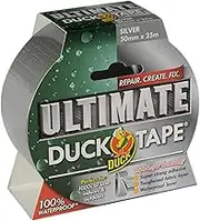 Duck Tape Silver The Ultimate high Strength Waterproof Gaffer and Duct Adhesive Cloth Repair Tape, 50 mm x 25 m