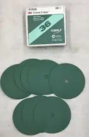 3M 01928 GREEN CORPS 9-1/8” x 7/8" FIBRE GRINDING DISCS 36 GRADE - 8 Pcs - New
