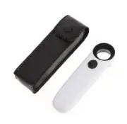 40X Handheld 2 LED Light Magnifier Reading Magnifying Glass Lens Jewelry Loupe