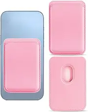 TPZORJX Wallet Leather, Card Holder, PU Card Case, Card Case, RFID Card Holder with Magnet, Compatible with iPhone 16 15 14 13 12 Pro/Pro Max/Plus/Mini, Magnetic Card Holder, Pink