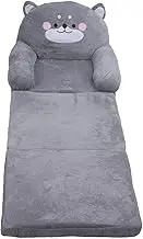 Kids Sofa Cartoon Gray Dog Style Foldable Wide Handle Soft Breathable Toddler Chair for Reading Relaxing Sleeping (3 Layer)