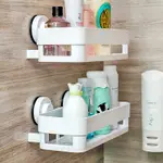 1PC PLASTIC BATHROOM CORNER SHELF WITH 2 SUCTION SHOWER RACK