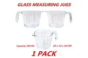 1 x 500ml Kitchen Classic Glass Liquid Measuring Tool Jug Measure Pitcher Cup Mug