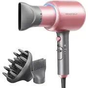 Ionic Hair Dryer W/ Diffuser 1875W Ceramic Fast Drying Rose Gold