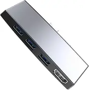 OSALADI Docking Station USB Adaptor Laptop USB Hub Computer Adapters for Laptops Multi- Port USB Hub Mini Hub Expansion Transfer Adapters Multi-Port USB Hub USB Hubs Aluminum Alloy Silver