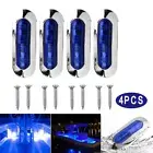 Energy Efficient LED Boat Lights Blue 4pcs Waterproof & Shock Resistant