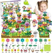 Flower Garden Building Block Toys, 332 Pcs Flowers Buildable Play Set for Girls Boys Age 3 4 5 6 7 8 - DIY Floral Display STEM Toy Gardening Pretend Toy for Creative Kids, Stacking Game for Toddlers