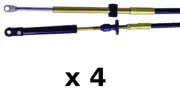 4 Pack 21 Ft Xtreme Control Cables Fits Johnson, Evinrude, OMC, BRP, E-Tec,Ficht