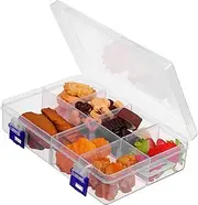 Alipis 2pcs Clear Jewelry Organizer Box with Removable Dividers Multi Compartment Storage for Beads Crafts Tools Plastic Container with Hanging